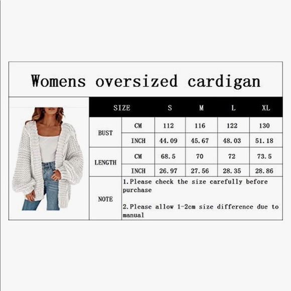 NWTOversized Chunky Cable Knit SweaterCoat - Picture 5 of 8